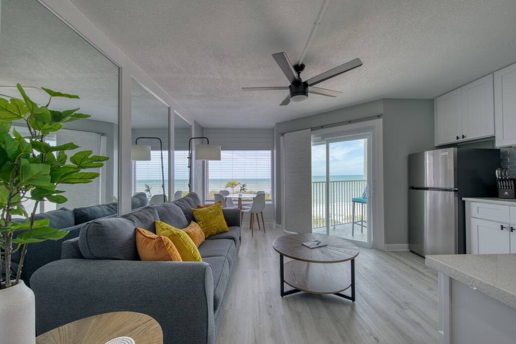 Ground-floor beachfront condo interior